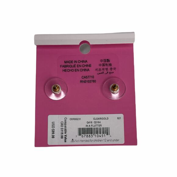 Kate spade in a flutter statement Earrings Butterfly studs - Picture 2 of 5